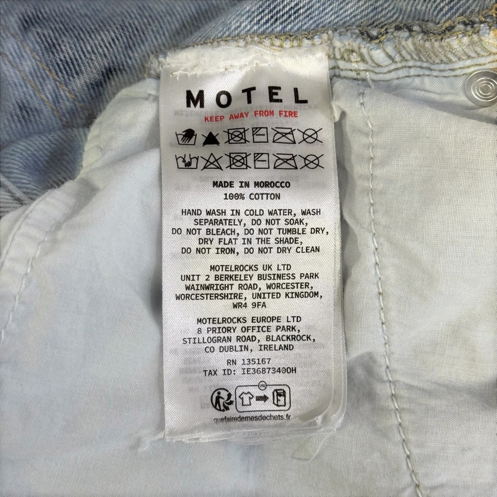 Motel Rocks Women Light Wash High Waisted Wide Leg Cotton  Jeans Size W24 L32 - Picture 5 of 16